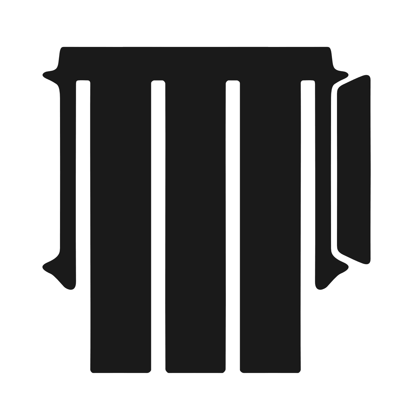 ALLESANDECK Wohnraummatte T6.1 Multivan mit 2 Schiebetüren 